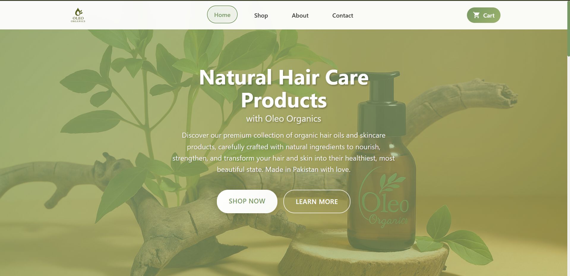 Oleo Organics - Hair Oil E-commerce Website preview